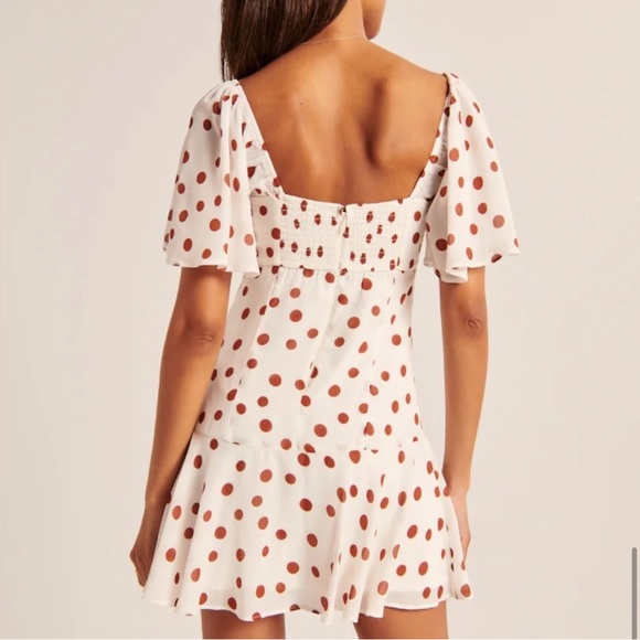 COPY - Abercrombie Flutter Sleeve keyhole minidress polka dots size XS - Picture 2 of 4